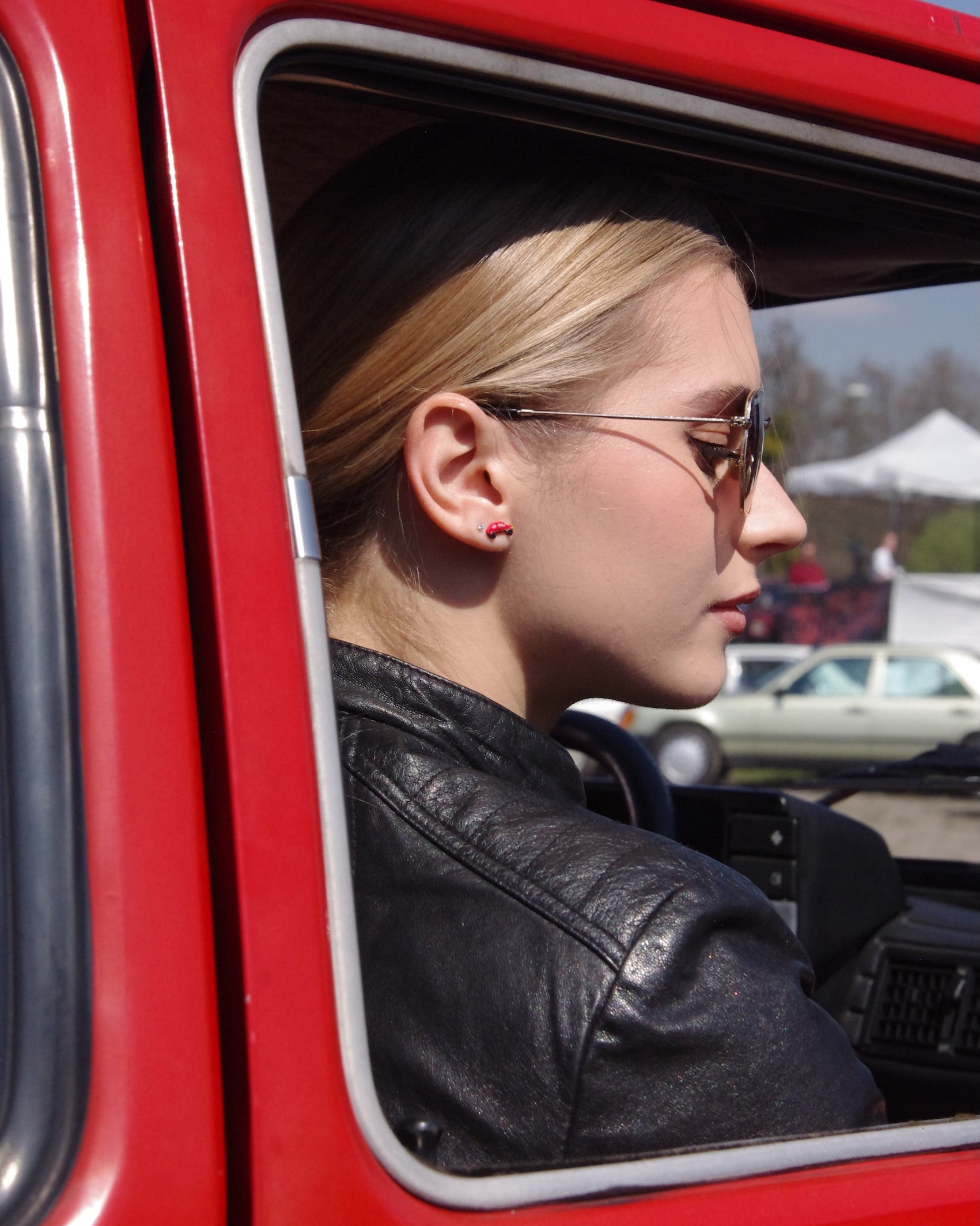 Kolczyki Fiat 126p Czerwone