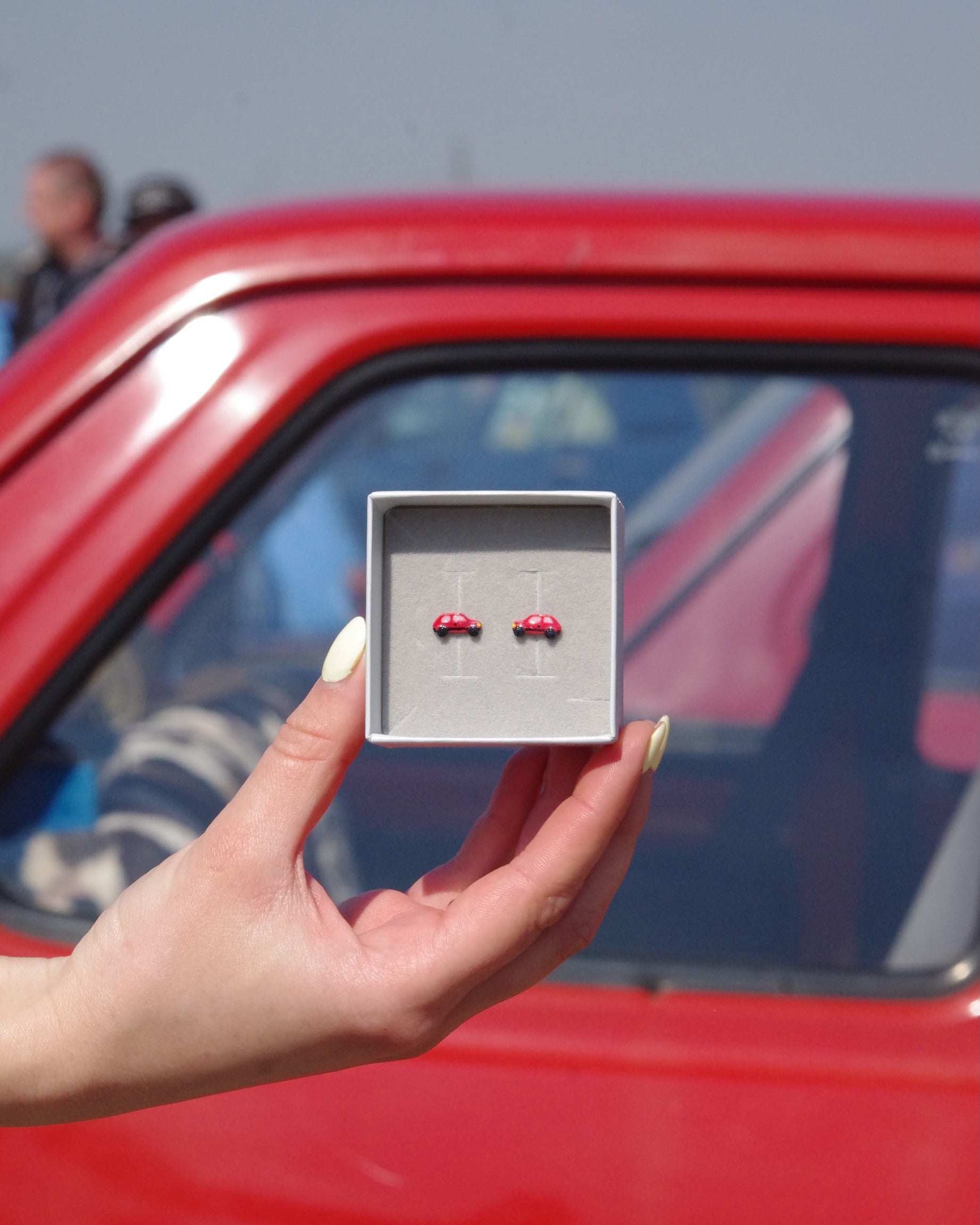 Kolczyki Fiat 126p Czerwone
