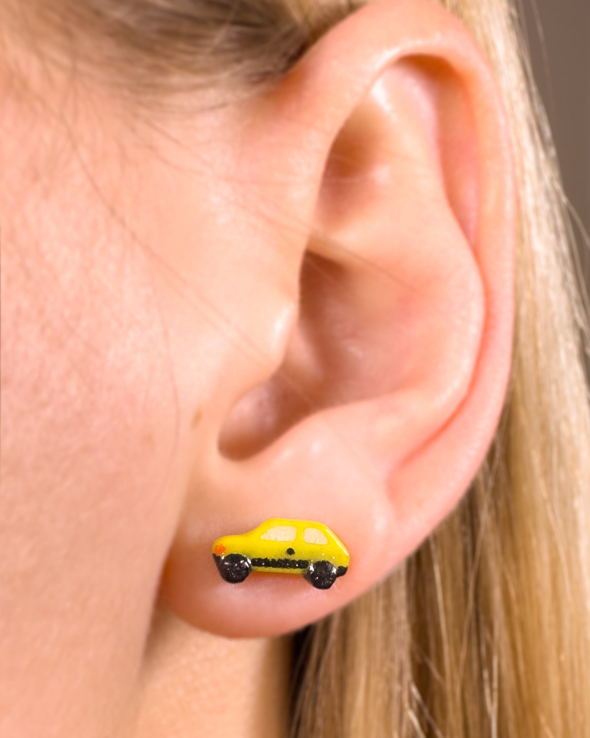 Kolczyki Fiat 126p Żółte